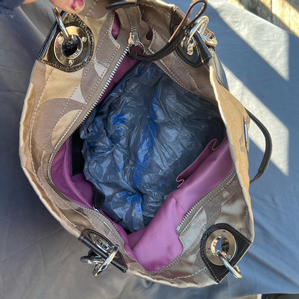 Beige Coach Tote - Picture 3 of 12